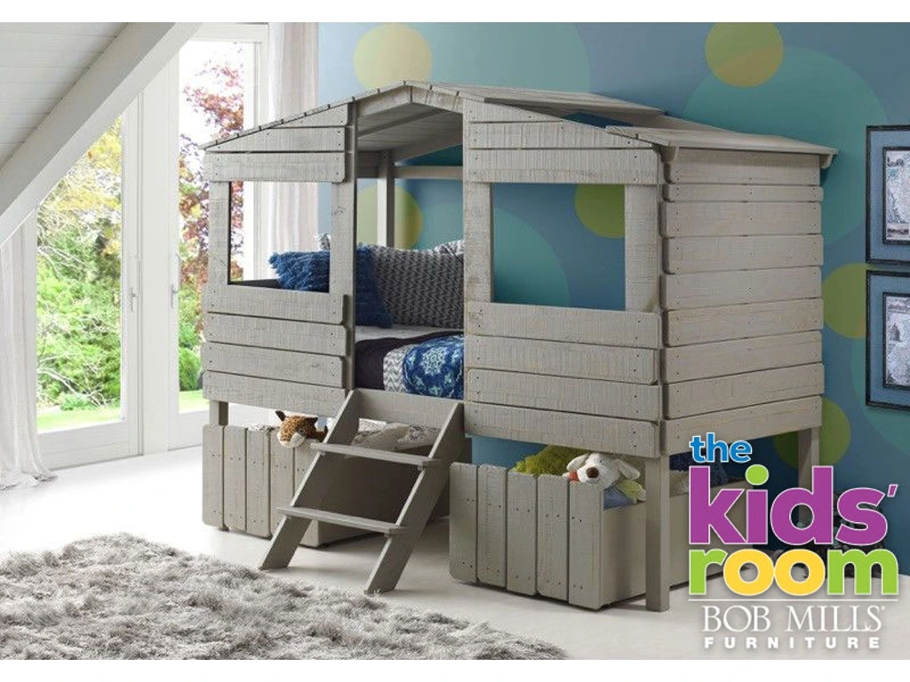 Front view of Donco Trading Company treehouse loft bed 