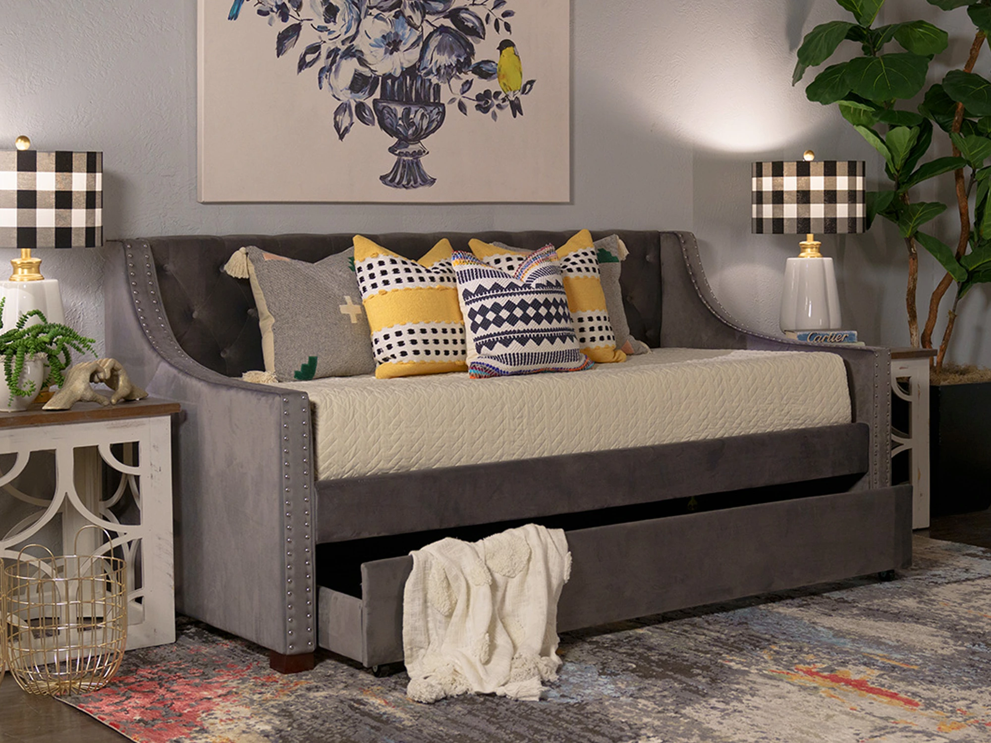Front view of Folio Select Brooklyn twin daybed with trundle 