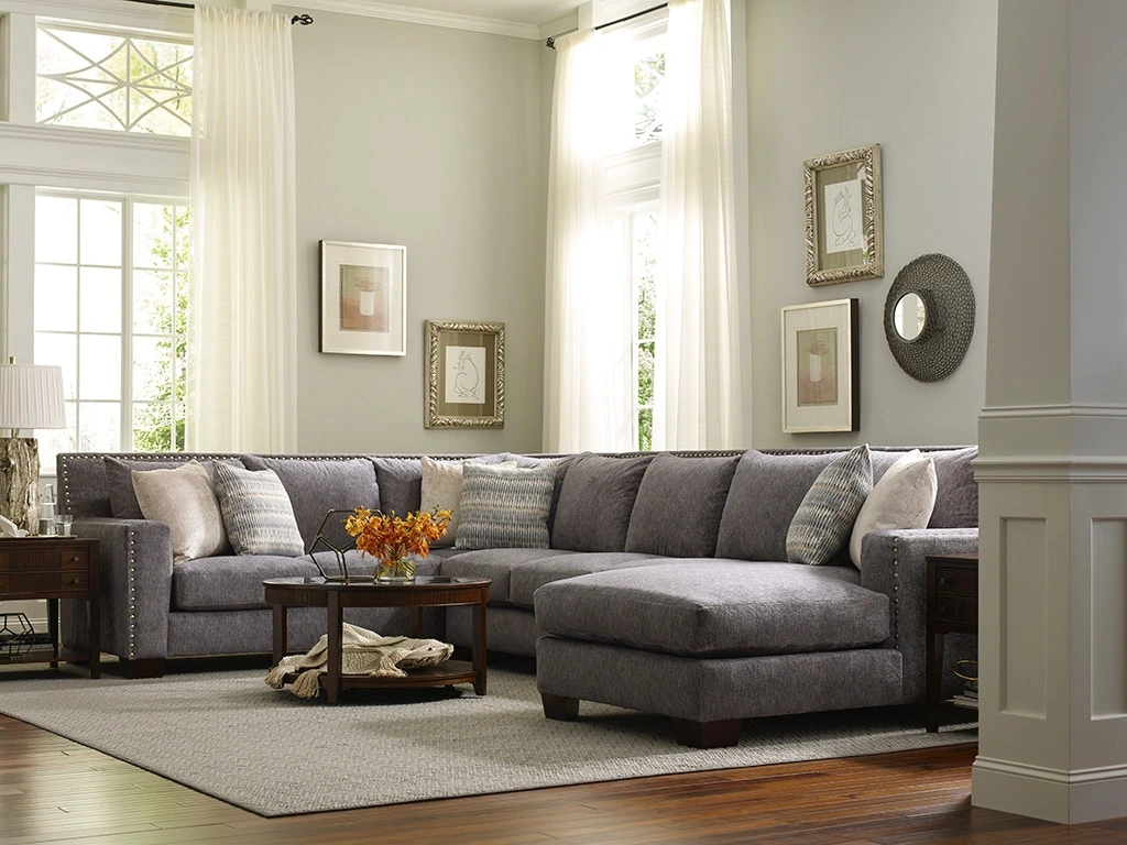 The England Furniture Lucky collection L-shaped sectional 