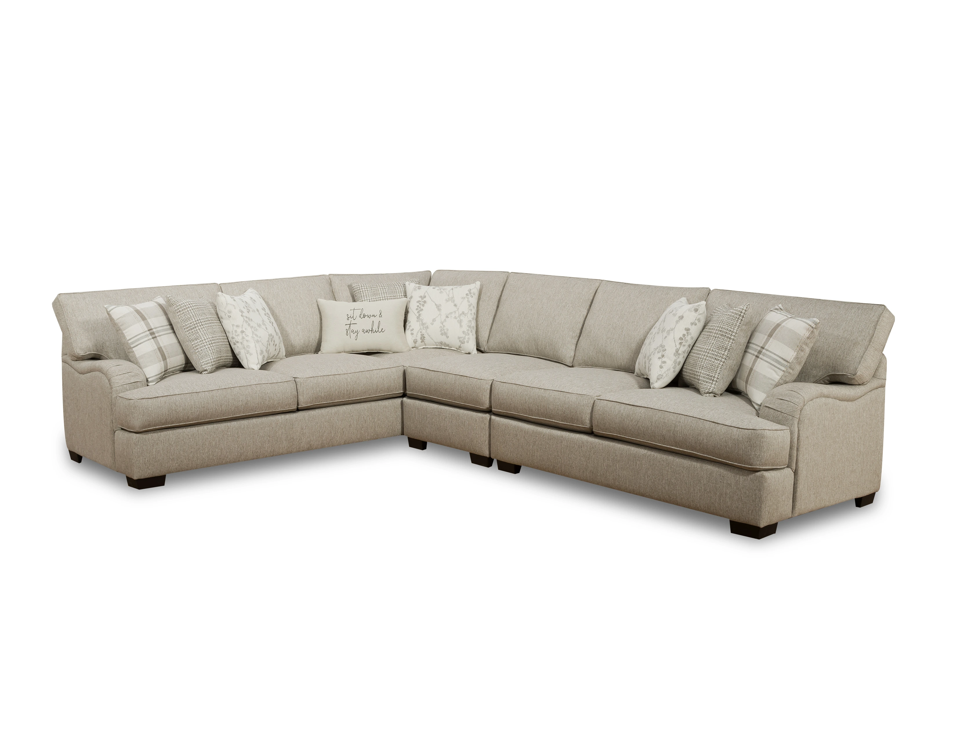 Front view of the Corinthian Rachel L-shaped sectional 