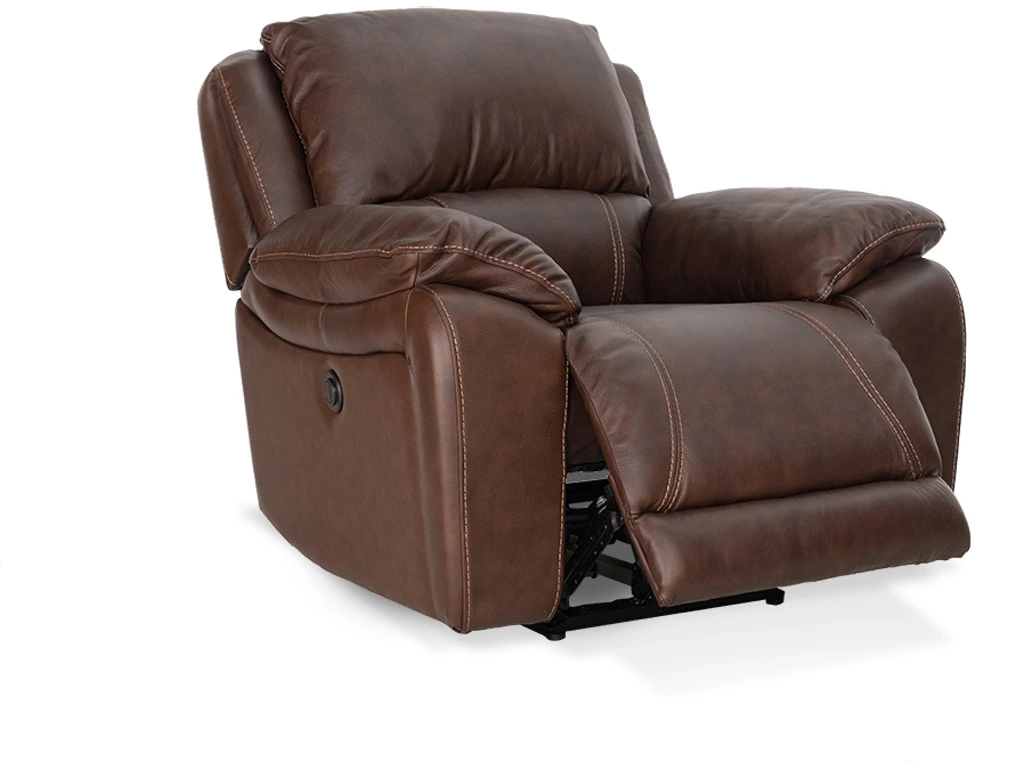 Side view of the Caselli Furniture Poppy collection leather recliner 
