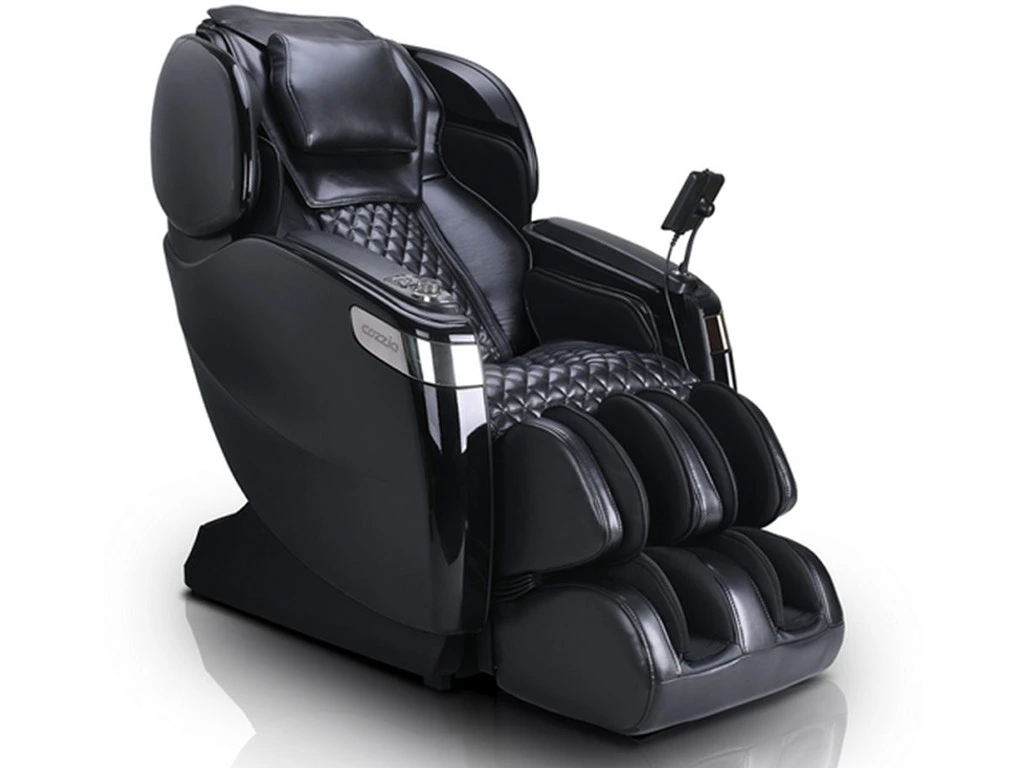 Side view of Cozzia URE-715BLACK triple massage chair in black upholstery 