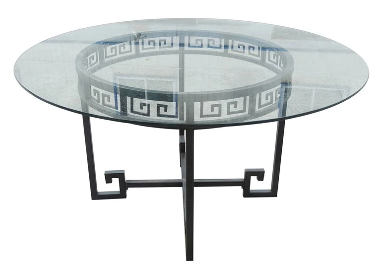 Front view of the A & B Home black dining table 