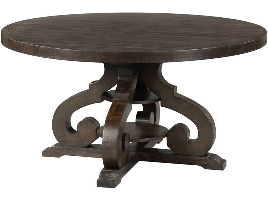 Front view of the Elements International Stone collection dining room table 
