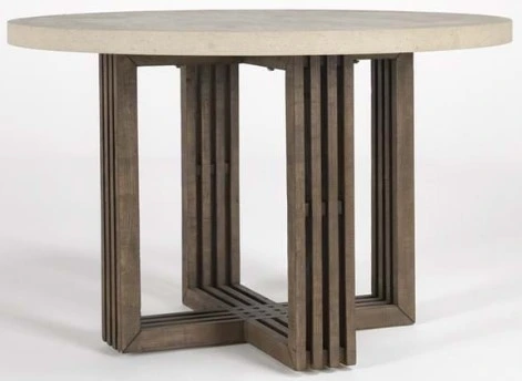 Front view of the Classic Home Aspen collection round dining room table