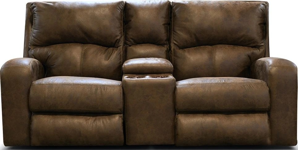 Front view of England Furniture EZ Motion EZ2200 double reclining console loveseat 