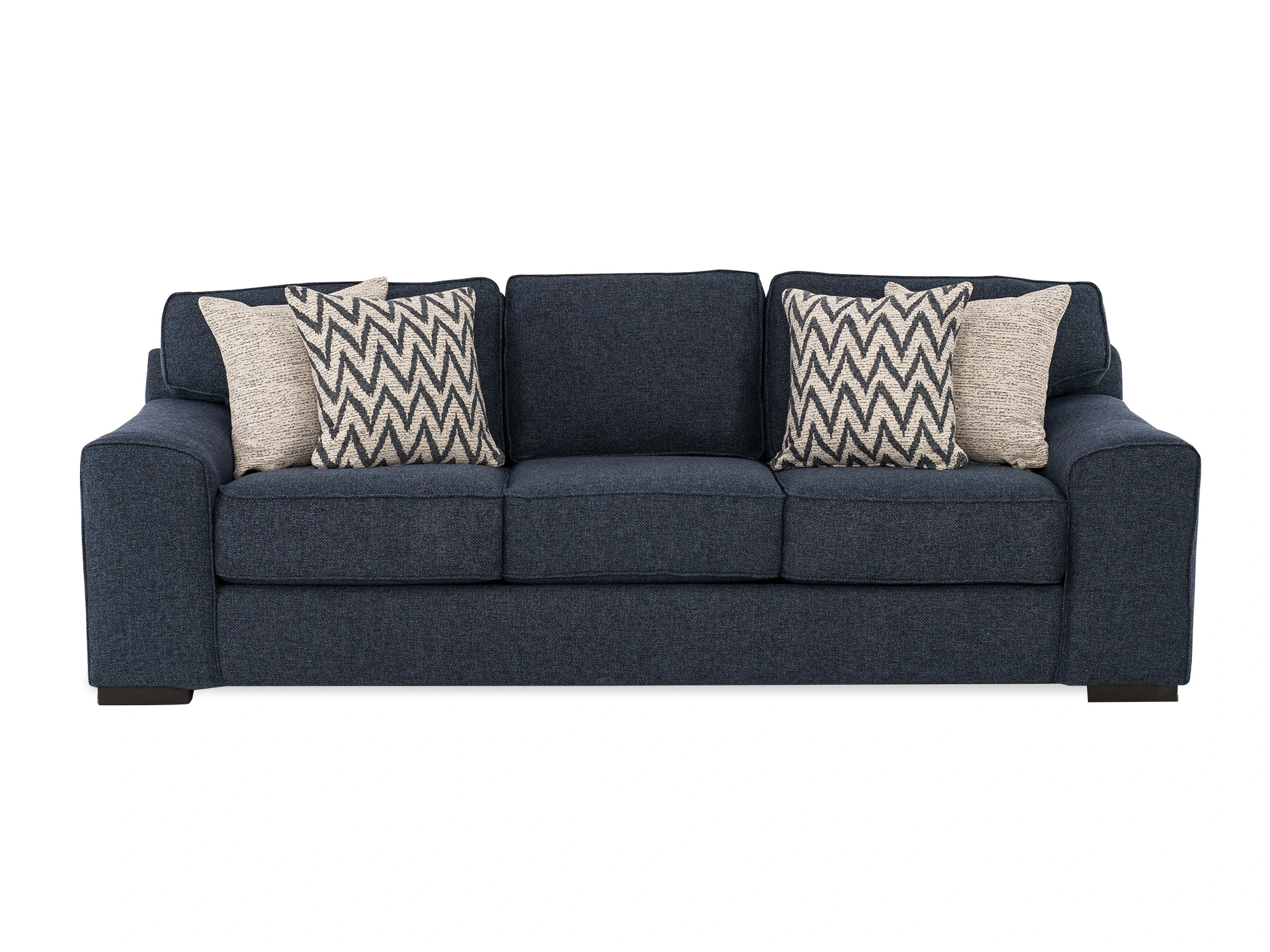 Front view of the Sofamaster Whitaker collection sofa with accent pillows 