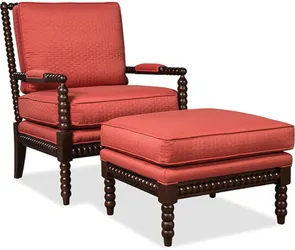 Front view of the Craftmaster chair and ottoman