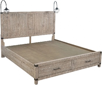 Front view of the aspenhome Foundry collection storage bed 
