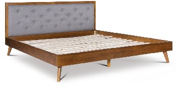 Front view of the Linon Reid collection wood bed frame 