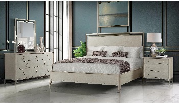 The Riverside Furniture Maisie collection bed with matching dresser and nightstand 