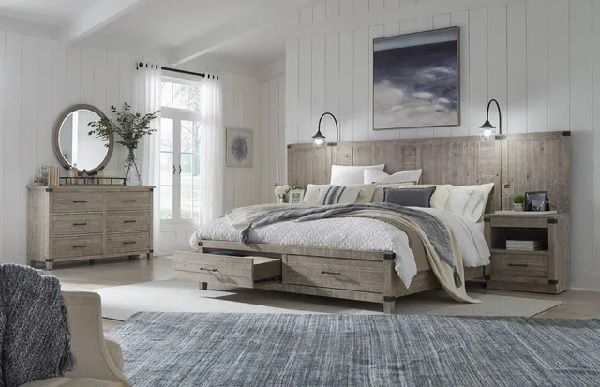 The aspenhome Foundry collection bed with matching pieces 