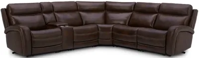 Front view of the Liberty Furniture Blair collection leather sectional 