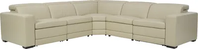 Front view of the Signature Design by Ashley Texline collection leather sectional 