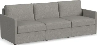Front view of the Flex by Flexsteel gray sofa 