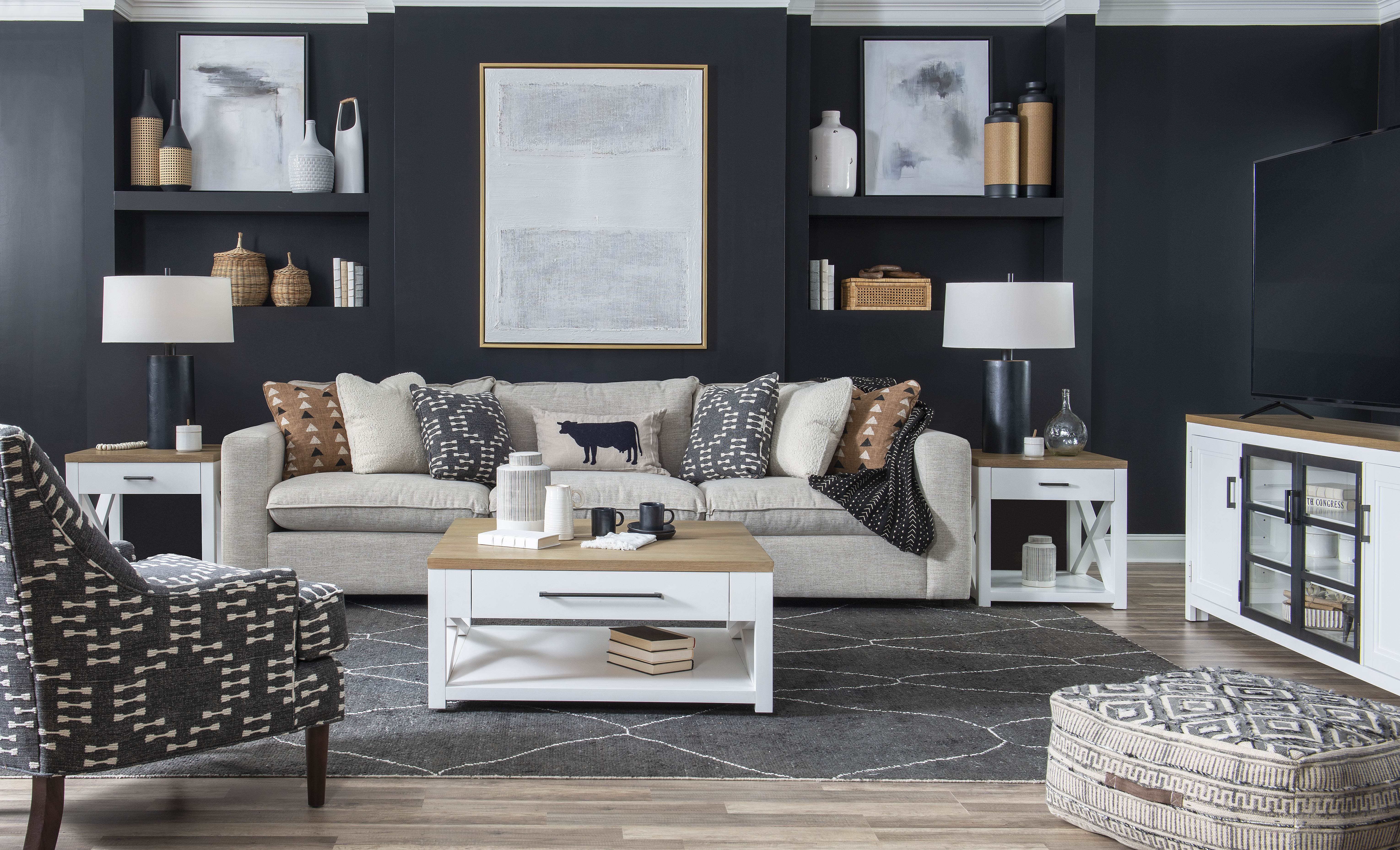 A dining room featuring Legacy Classic Furniture Easton Hills dining room pieces 