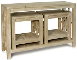 Front view of the StyleCraft 3-piece console table set