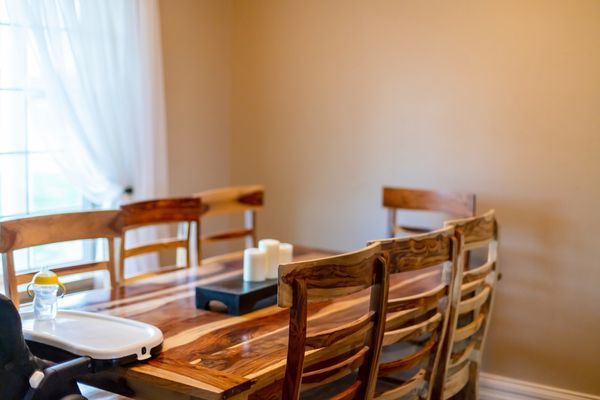 An Amish-style dining table 
