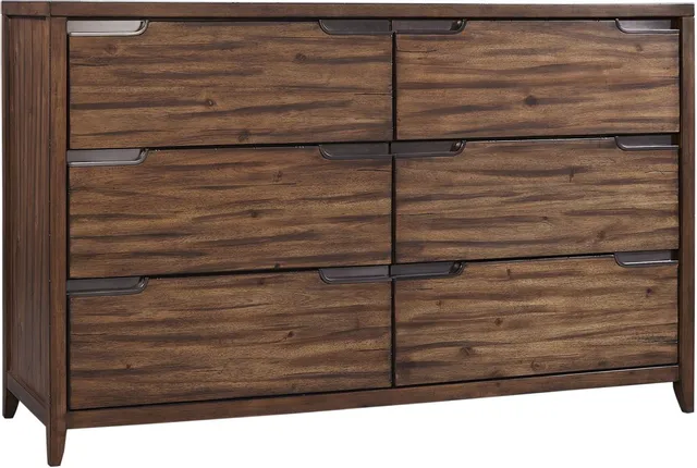 Front view of Aspenhome Peyton Cello six-drawer dresser 