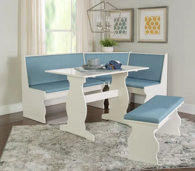 The Linon Sasha collection 5-piece breakfast nook with modern décor 