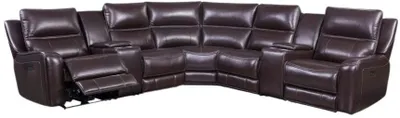 Front view of the Leather Italia Cambria collection sectional 