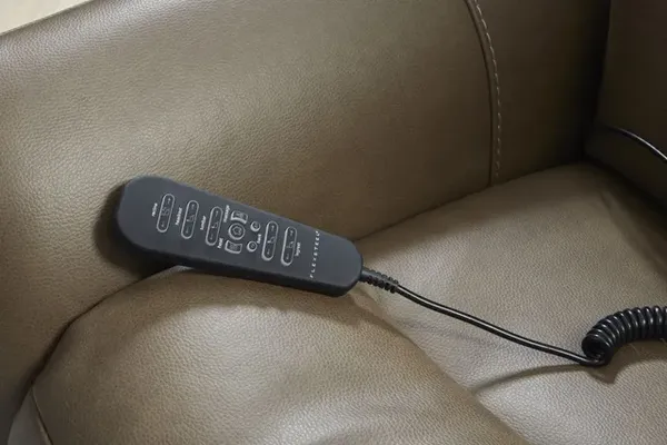 An up-close look at the remote on the Flexsteel Artemis collection massage chair 