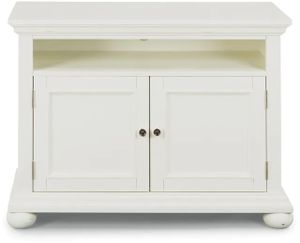 Stock photo of a homestyles white TV stand.