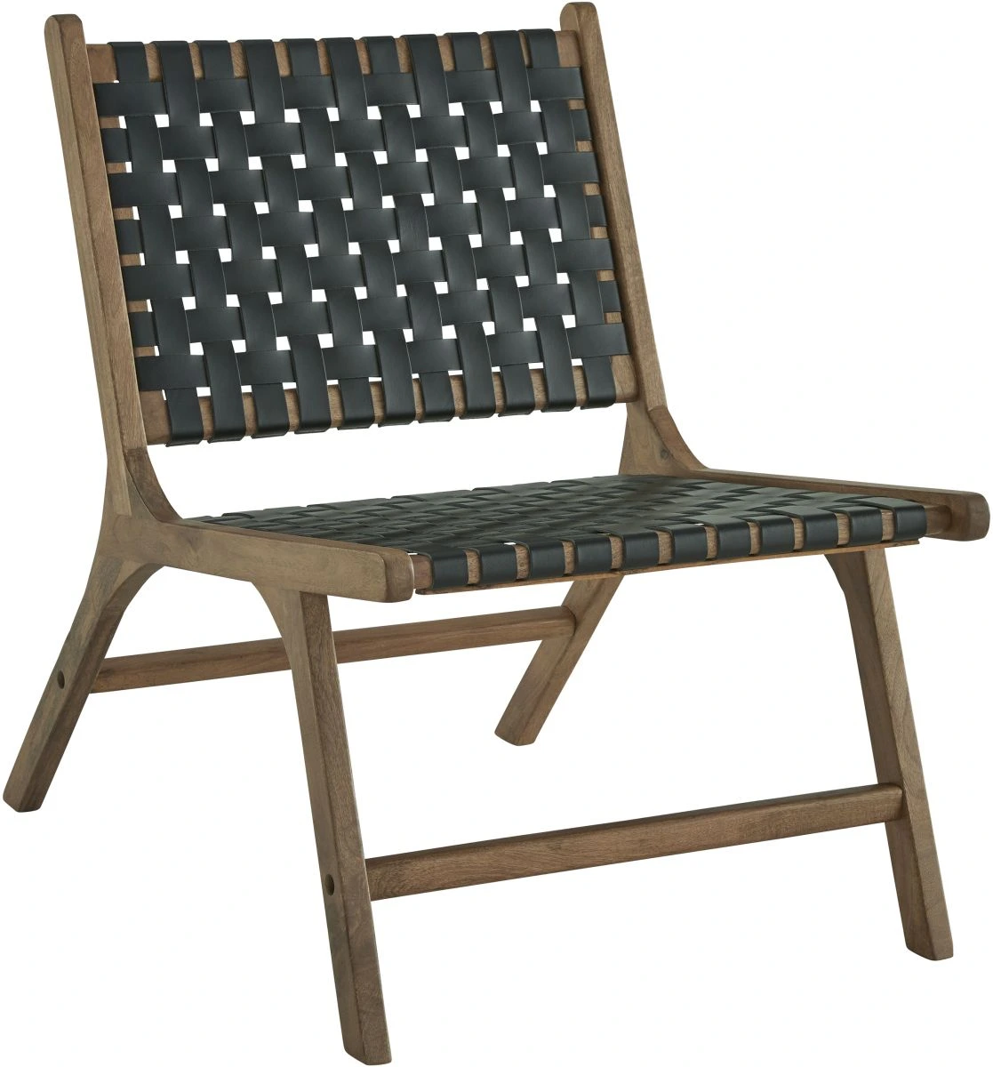 The Signature Design by Ashley Fayme collection black and wood accent chair 