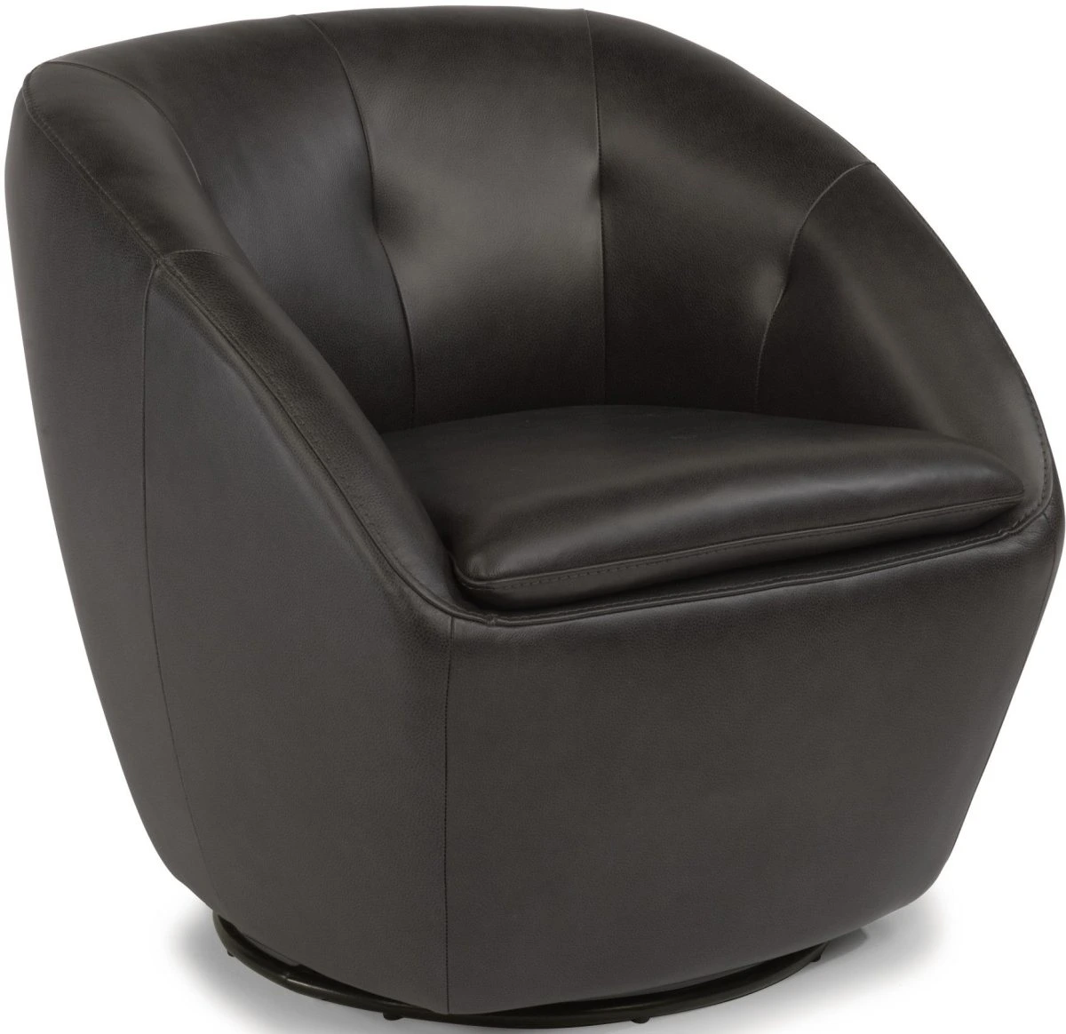 The Flexsteel Wade collection black swivel accent chair 