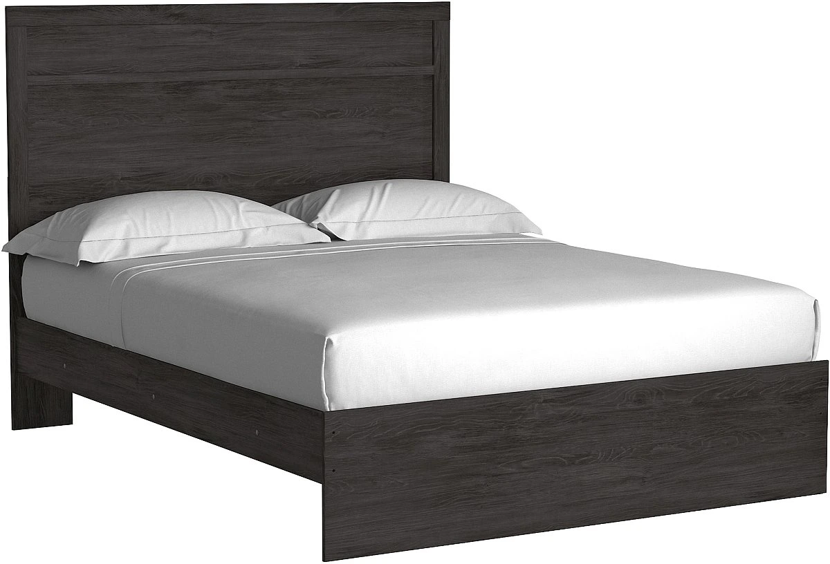 Front view of the Signature Design by Ashley Belachime black bed frame 
