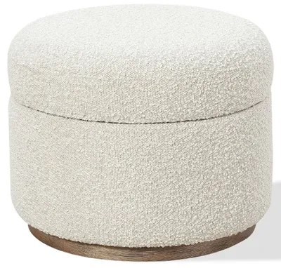 Front view of the Modus Furniture Virgil Ricotta storage ottoman
