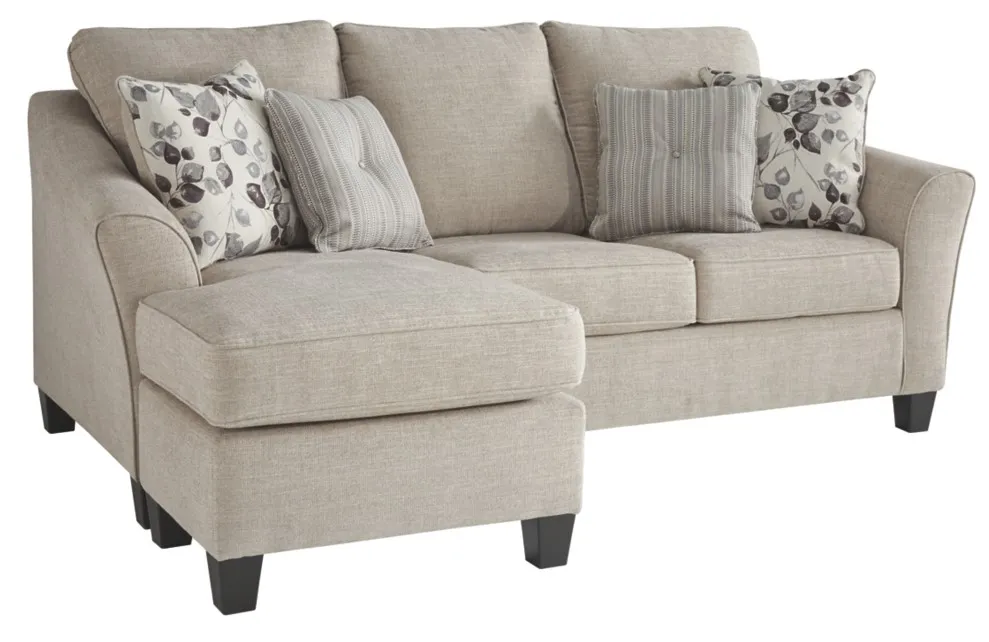 Front view of the Benchcraft Abney collection polyester sofa 