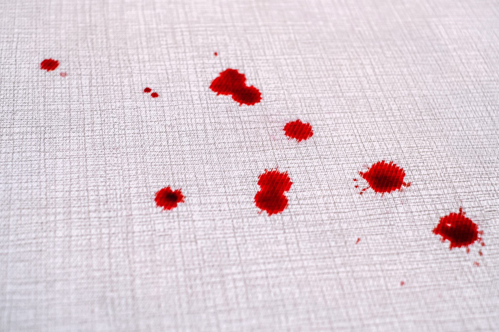 Blood stains on a sofa 