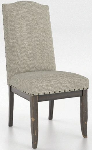 Front view of the Canadel Champlain upholstered dining room chair 