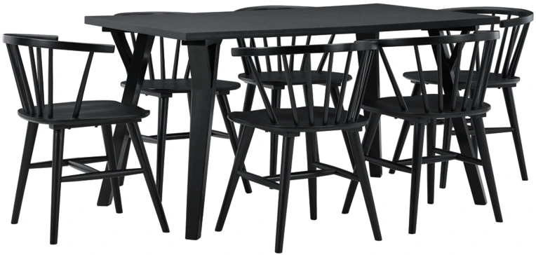 The Signature Design by Ashley Otaska collection 7-piece dining table set 