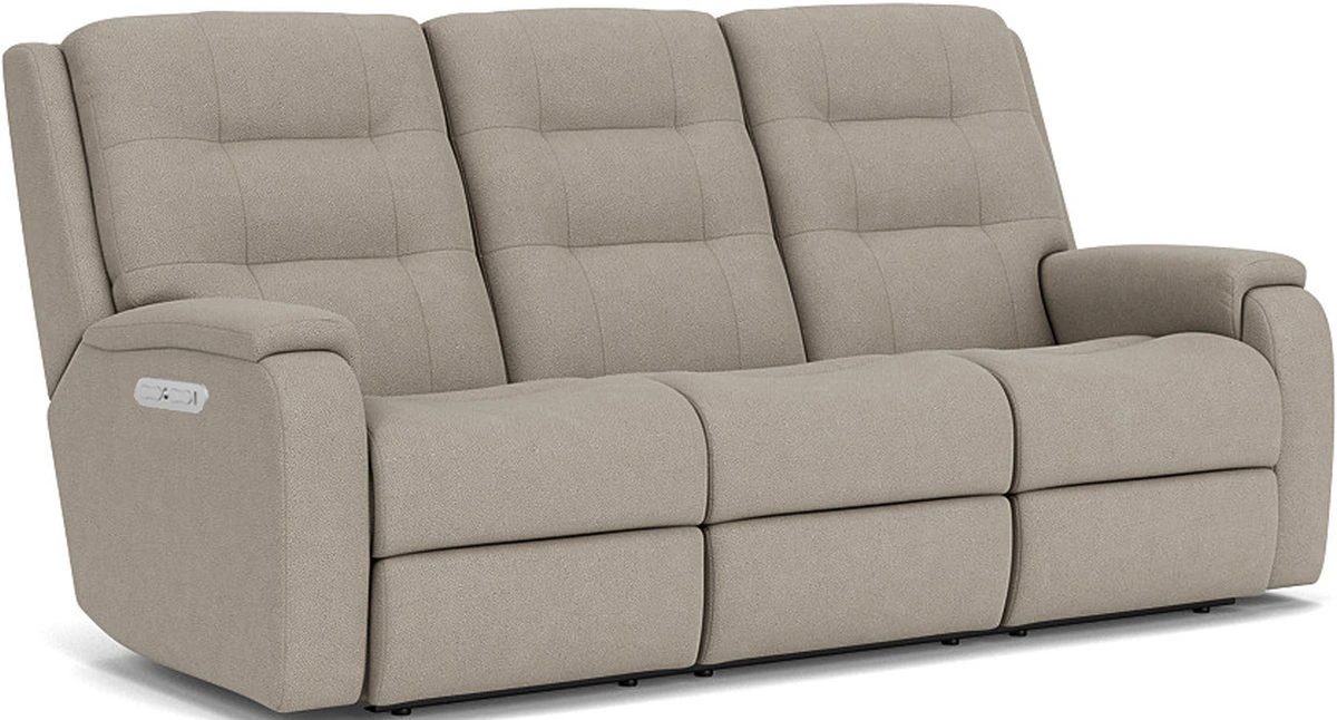 Front view of the Flexsteel Arlo collection dual recliner sofa 