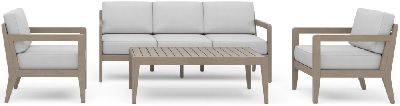 Front view of the homestyles Sustain collection 4-piece outdoor seating set 