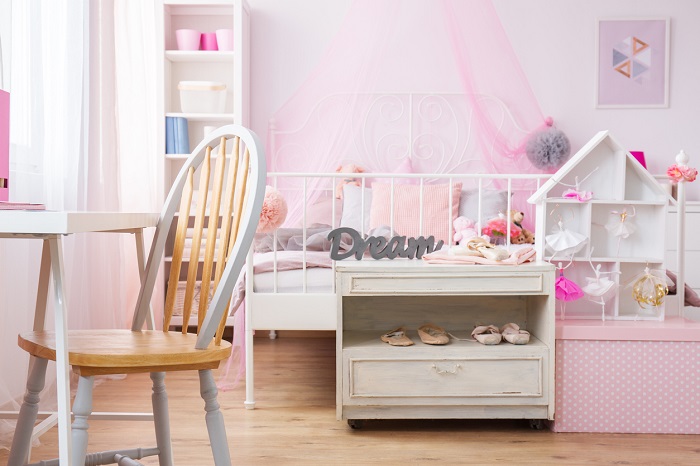 Pink interior bedroom