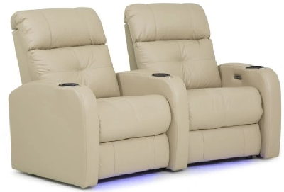 Front view of the Palliser Furniture power Audio collection power-reclining loveseat 