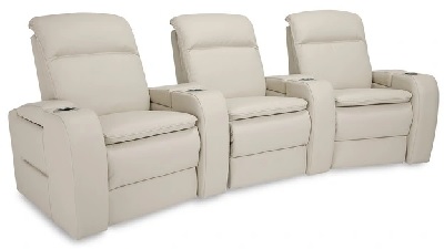 Front view of the Palliser Furniture Vertex collection reclining home theater seating 