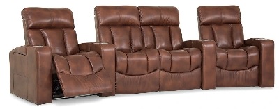 Front view of the Palliser Furniture Paragon collection 3-piece home theater seating 