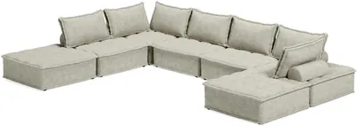 Front view of the Flexsteel Jarvis collection power reclining sectional 