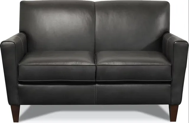 Front view of England Furniture Collegedale leather loveseat 