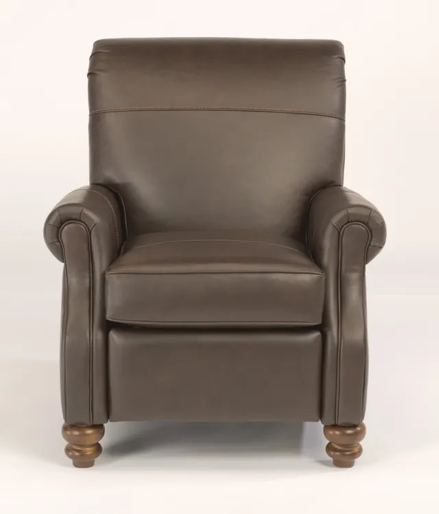 Front view of Flexsteel Bay Bridge leather TV recliner 