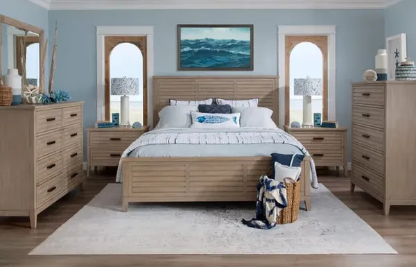 The Legacy Classic Furniture Edgewater bedroom collection with décor 