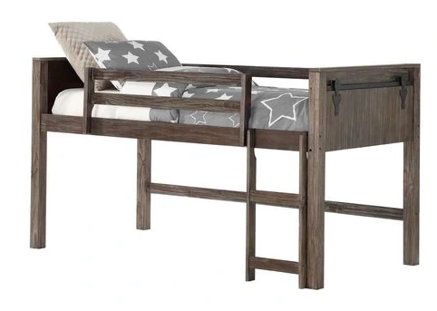 The Donco Kids twin loft bed in a brushed shadow finish 