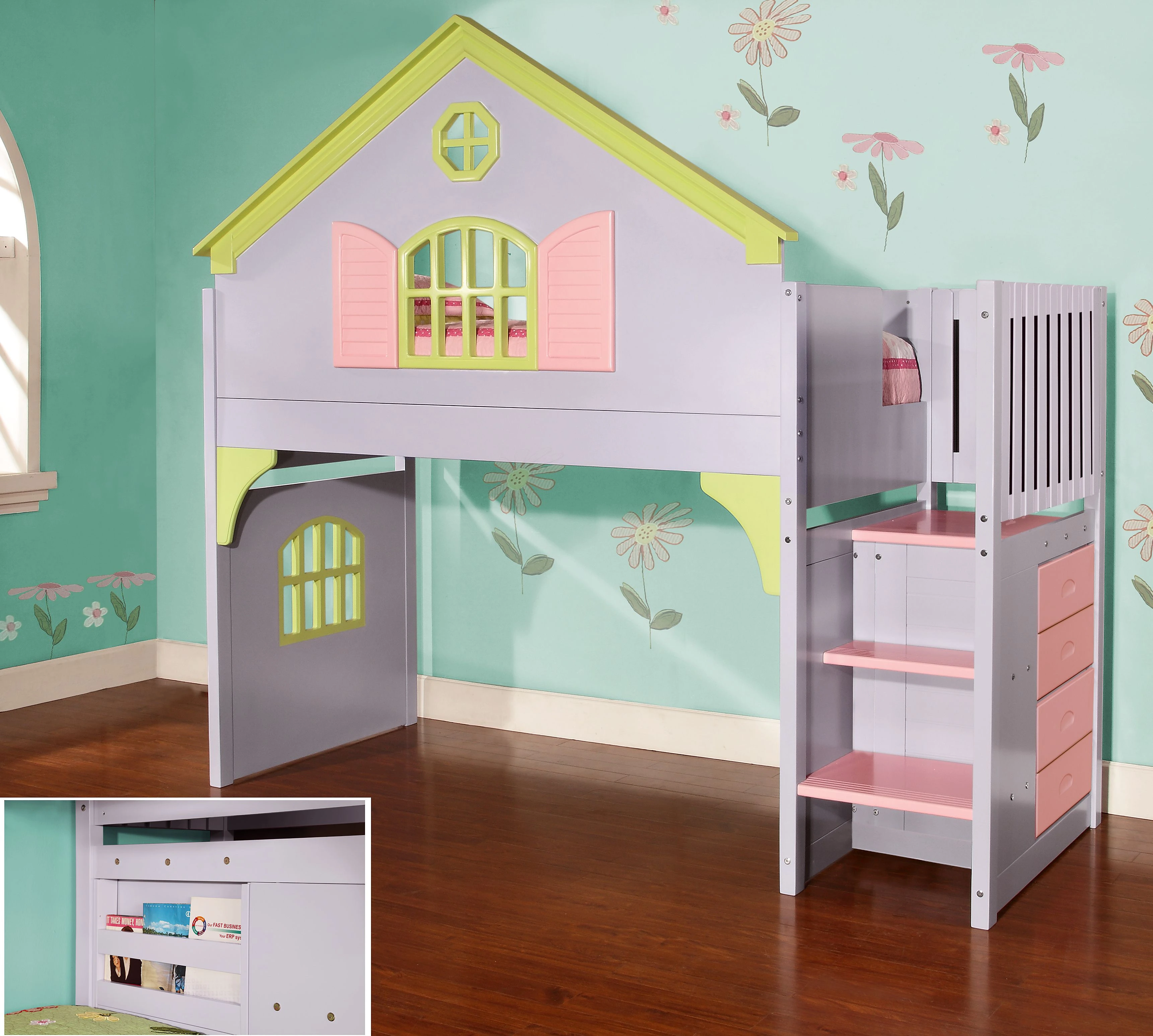 The Donco Kids Doll House collection treehouse loft bed 