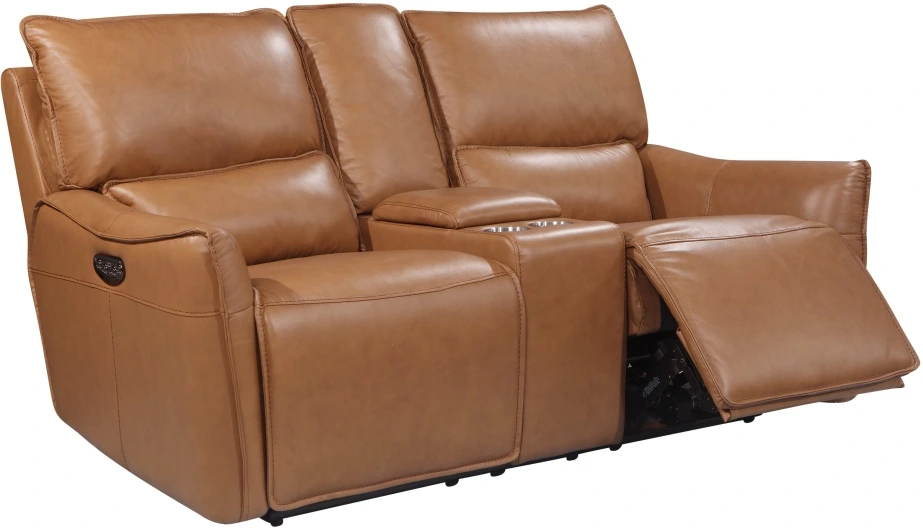 The Leather Italia Portland collection power reclining loveseat 
