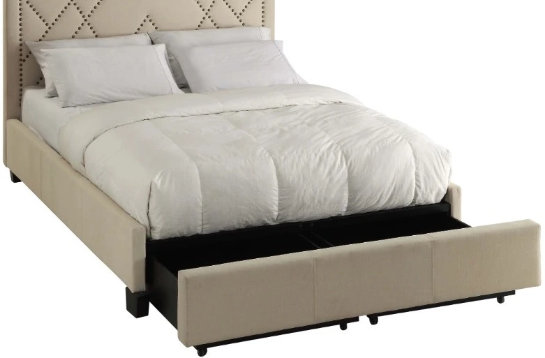 The Modus Furniture Geneva collection upholstered platform bed 