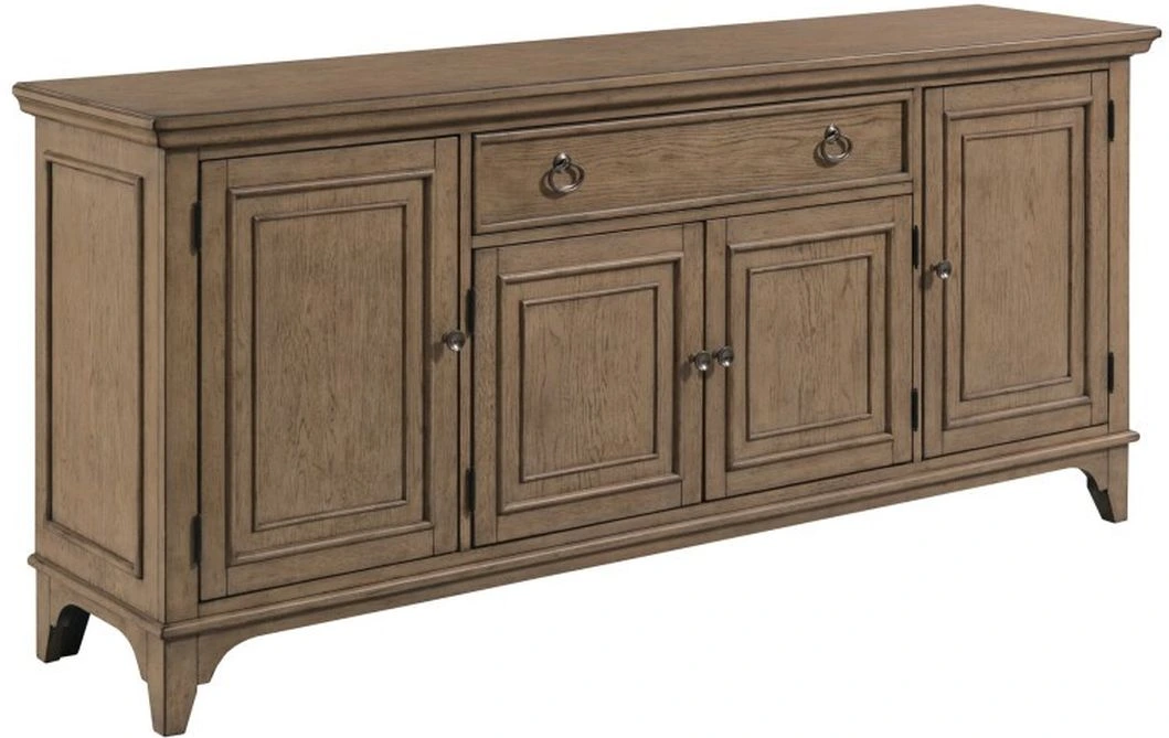 Front view of the American Drew Carmine collection entertainment console 